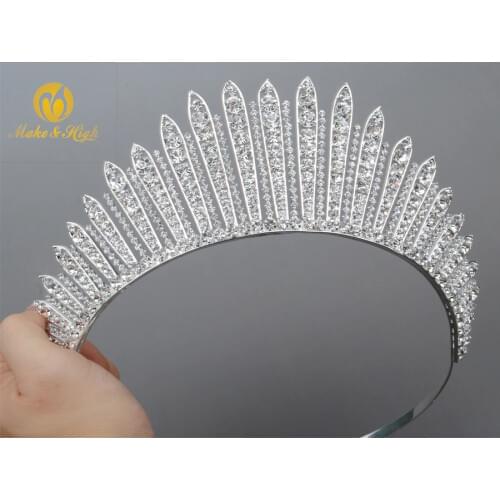 Miss Beauty Pageant Tiara and Crowns Crystals Brides Headband Women Queen Wedding Bridal Prom Round Crown Diadem Hair Accessory