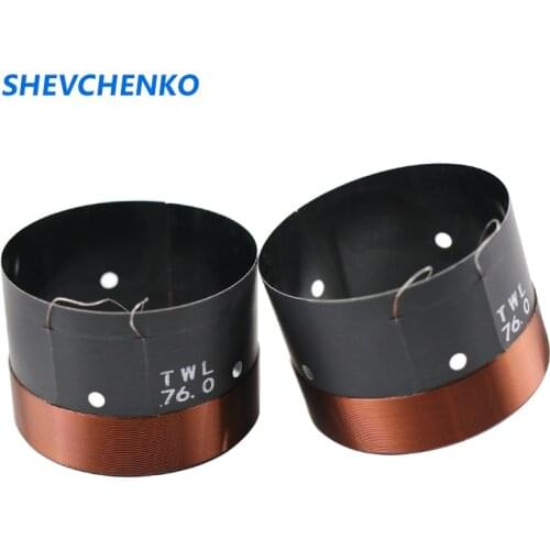 76mm Bass Voice Coil 6Ohm Two Layer Black Aluminum Skeleton Copper Wires 500W-680W High-power Voice Coil For Woofer Speaker 2pcs