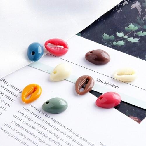 DIY Oval Lip Color Resin Accessories Eardrop Earrings Materials Jewelry Accessories 10pcs