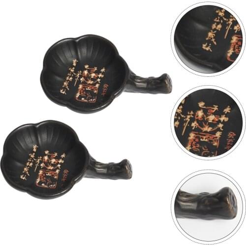 2Pcs Ink Dish Fine Safe Nice Chic Calligraphy Stationery Ink Brush Holder Ceramic Ink Plate Flower Shape Calligraphy Brush Tray