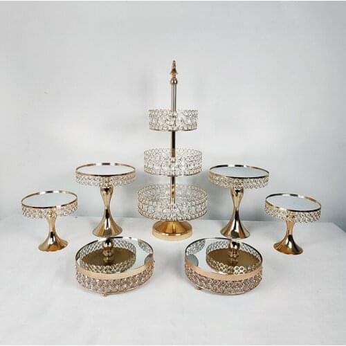 3 tiers gold cake cupcake trays birdcage wedding cake tools dessert table party supplier