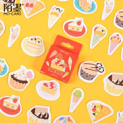 45 pcs /Pack Sweet Ice Cream and Cakes Decorative Stickers Kids Stationery Stickers