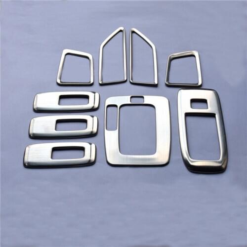 9PCS Stainless steel Interior Outlet Decoration Ring Molding Trim Covers For everest ranger 2012-2017