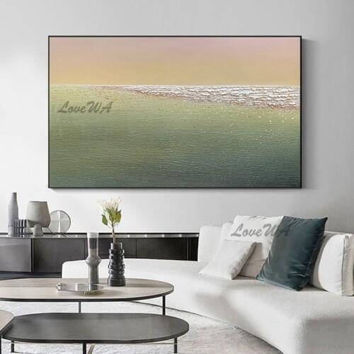 Simple Beautiful Warm Color Are Abstract Oil Painting In Green New Arrival Large Wall Art Home Decoration For Live Room Unframed