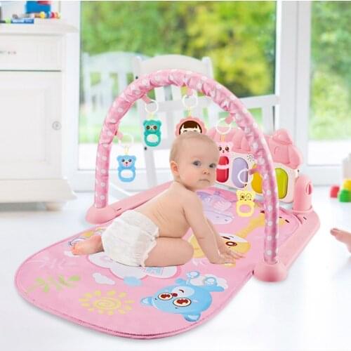 Baby Play Mat with Music & Lights Activity Gym Baby Toy for 3-6-12 Months Comfortable Soft Educational Kids-Play-Mat