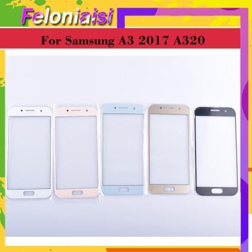 For Samsung Galaxy A3 2017 A320 A320F SM-A320F/DS Touch Screen Front Glass Panel TouchScreen Outer Glass Lens NO LCD