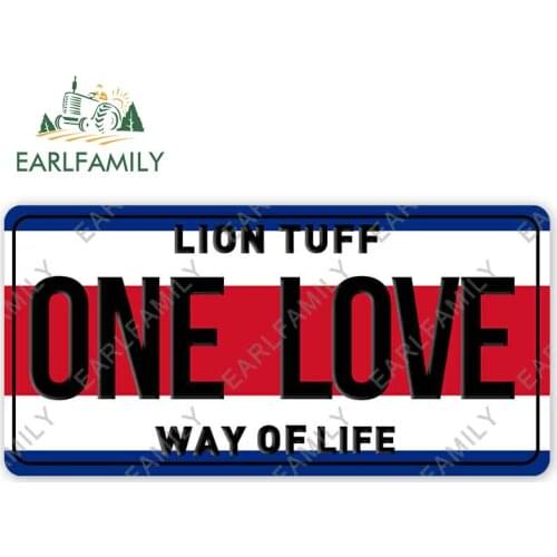 EARLFAMILY 13cm x 6.5cm for One Love Costa Rica License Plate Car Accessoires Stickers Creativite Motorcycle Decals Waterproof