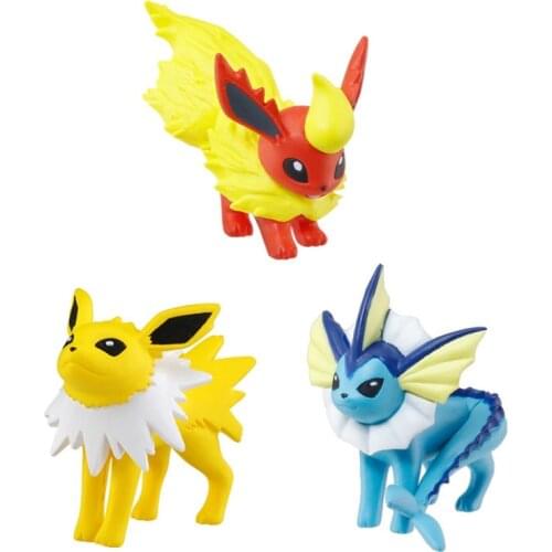 TAKARA TOMY First Partner Pokemon Anime Figures Vaporeon Jolteon Flareon Action Figure Collection Model Toys Kids Gifts