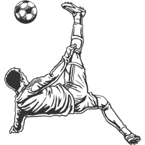 Soccer Football Sport Car Sticker Funny Decorative Window Vinyl Decals Black/Silver BA502