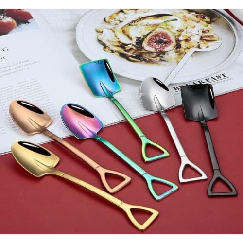 Coffee Spoon Ice Cream Dessert Spoon Retro Cute Round Head Spoon Kitchen Gadget Decoration Kitchen Bar Utensils
