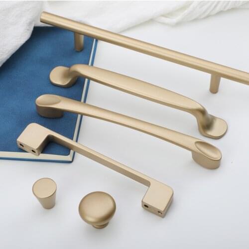 Aluminum Alloy Furniture Handle Golden Luxury Nordic Kitchen Cabinet Door Handle Single Hole Wardrobe Drawer Knob Round