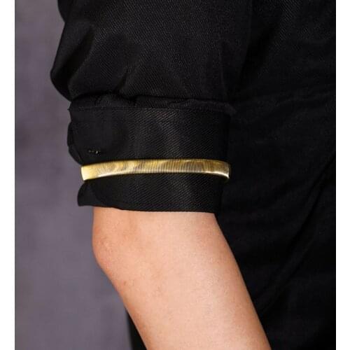 N7MF Arm Warmer Shirt Sleeve Holder Metal Anti-Slip Elastic Bracelets Stretch Armband