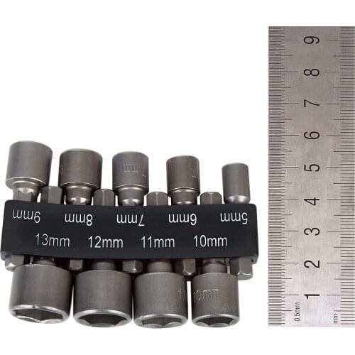 9 pcs Tool Set 5 To 13mm Driver Screw Drill Bit New Adapter Socket 1/4" Hex Nut Nut Driver Set Socket Adapter Screwdrivers Bit