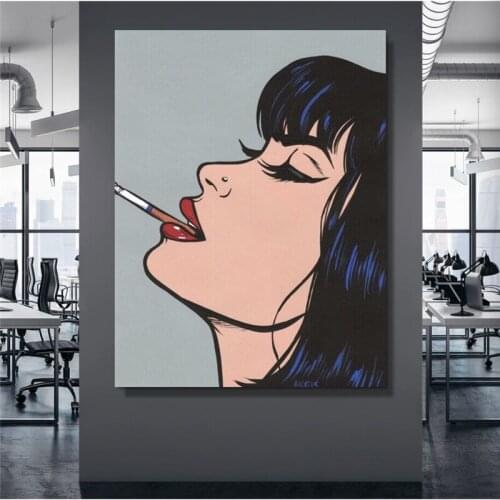 Canvas Printed Wall Art Sexy Woman Anime Smoking Poster Paintings Modern Home Decor Modular Pictures No Frame For Living Room