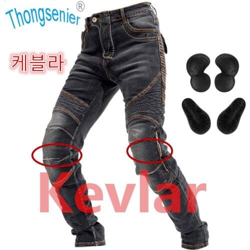 New Men Motorcycle Pants Aramid Moto Jeans Protective Gear Riding Touring Black Motorbike Trousers Blue Motocross Jeans