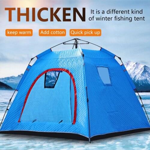 Winter fishing tents thicken outdoor ice fishing tents with cotton. Winter fishing houses keep warm and camping tents