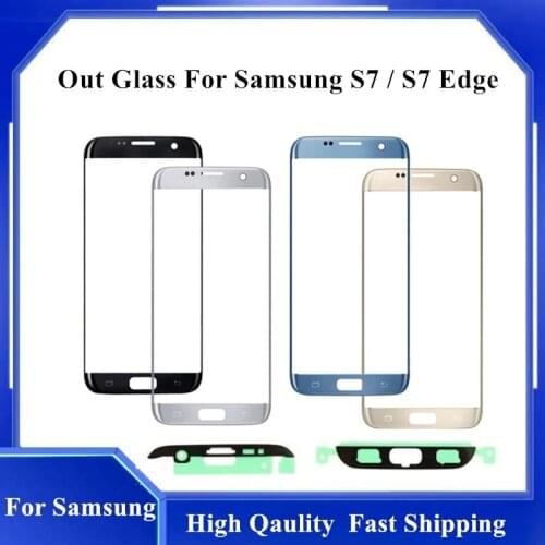 Touch Screen Front Glass For Samsung Galaxy S7 Edge G935 G935F LCD Display External Glass Replacement Free Adhesive