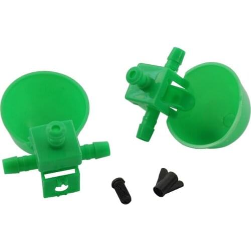 Green Chicken Waterer Automatic Drinking Bowls For Chicken Coop Quail Poultry Chicken Fowl Drinker Farm Drinking Cups 100 Pcs