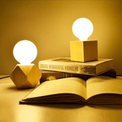 Modern Table Lamps Wood Bedroom Bedside Lighting Decorative Lights Children Round Table Lamp for Living Room 220V 110V E27