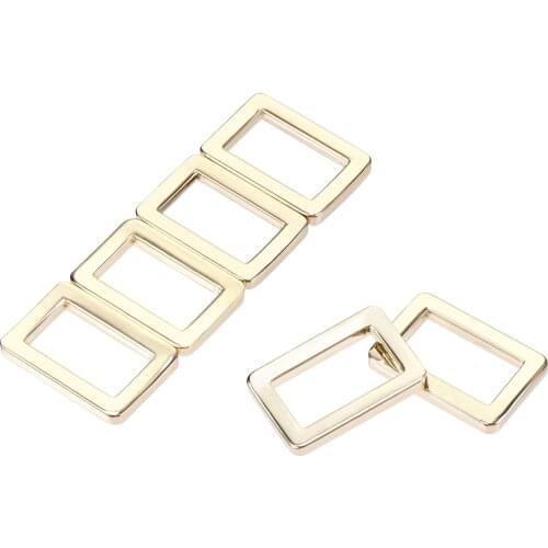 Uxcell Rectangle Ring Buckles 19x10mm Zinc Alloy for Bags Belts DIY Gold Tone 6 Pcs