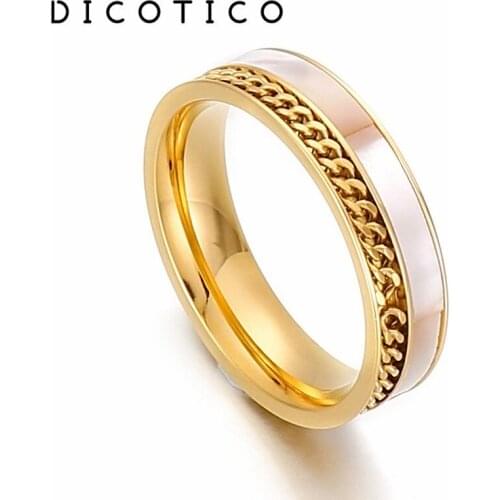 Fashion Double Layers Rings For Women Tri-Colors Stainless Steel Shell Mujer Anillos Wedding Bands Ring Bague Jewelry Gift 2021