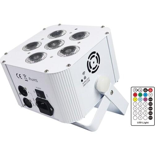 1pieces Pro Smart Mobile phone Wifi software control 6x18W cube Quad LED Par battery wireless uplights