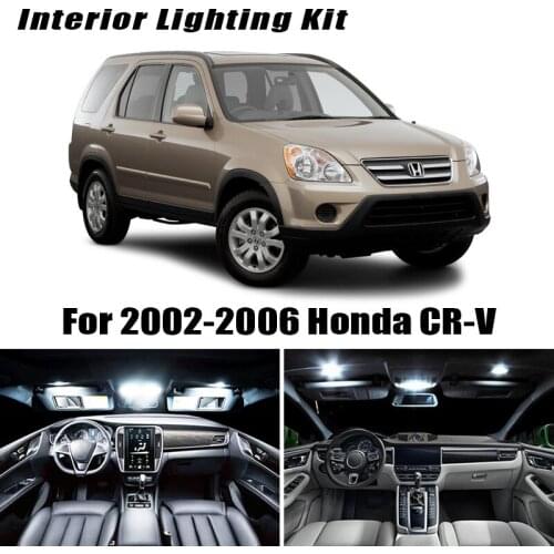 9Pcs White Ice Blue Canbus LED Lamp Car Bulbs Interior Package Kit For 2002-2006 Honda CR-V CRV Map Dome Plate Light