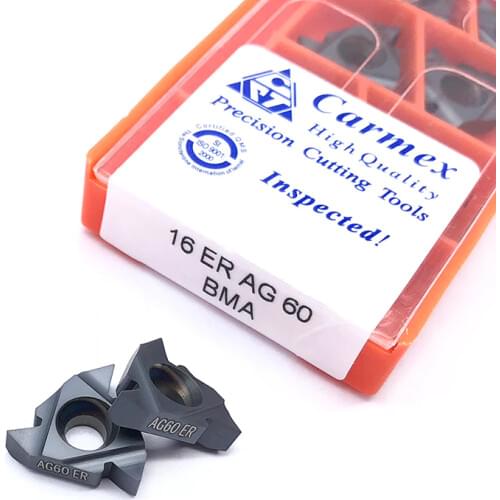 10PCS Carmex 16ER 16IR AG55 A55 G55 AG 60 BMA CNC Turning Tools Threading Blades Thread Carbide Inserts For Lathe Cutting