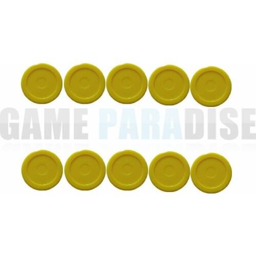 10 pcs/lot 62mm yellow Air Hockey Replacement Pucks for Game Tables Accessories