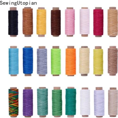 24 Colors 150D 50M Leather Sewing Waxed Thread Cord for Homemade Craft Finest Polyester Durable Embroidery Quilting Tools