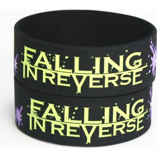 25PCS Wide Falling In Reverse Silicone Wristband For Music Fans Silicone Bracelets& Bangles Jewelry Gift Wholesale SH097
