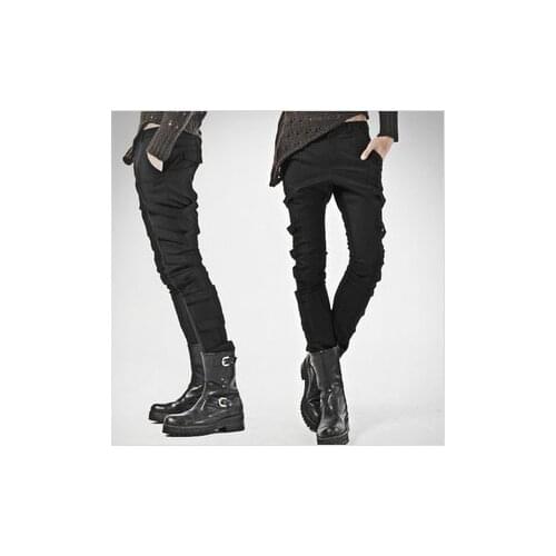 27-44 ! 2016 mens clothing personality casual pants fashion slim plus size long trousers gothic trousers stage singer costumes