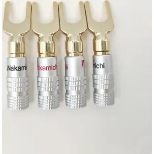 4/8/12Pcs Gold plated Y U Shape Banana Plug Audio Speaker Plugs Screw Fork Spade Cable Wire Connector
