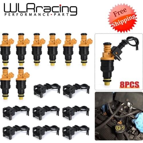 8PCS 0280150943 Fuel Injector + EV1 Injector Plug Fit For Ford Mustang Excursion Expedition Crown Victoria 4.6L 5.0L 5.4L 5.8L