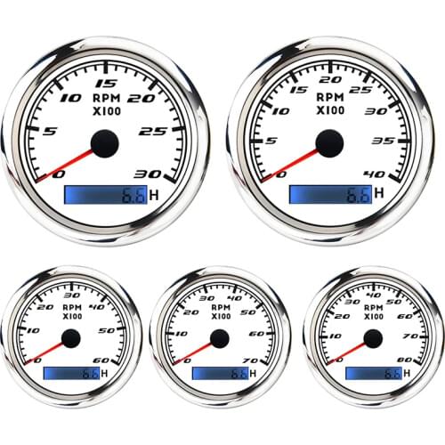8000RPM Tachometer 85MM 6000 RPM Tacho Meter With LCD Hourmeter Fit For Car Boat Marine Yacht 9-32V