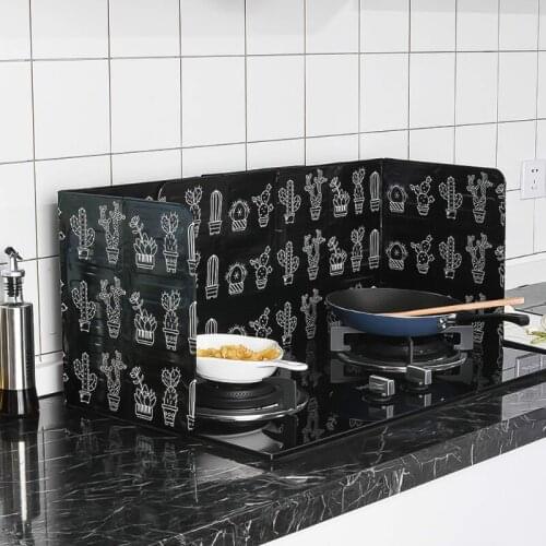 Nordic kitchen aluminum heat insulation splash-proof foil oil baffle board household cooking splash-proof oil leaf cactus file