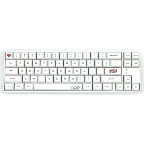 Pure White Game Over Design Keycaps For Cherry Mx Gateron Kailh Box TTC Switch Mechanical Keyboard XDA Profile Flat PBT Key Caps