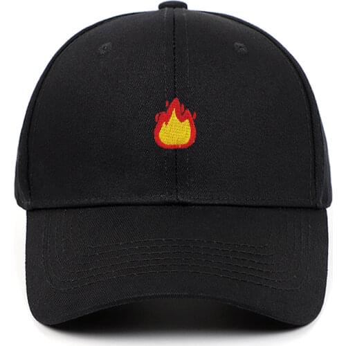 Embroidery Fire Baseball Cap For Men Streetwear Snapback Women Hat Hip Hop Cap Flame K Pop Dad Hat Kpop Trucker Cap Dropshiping