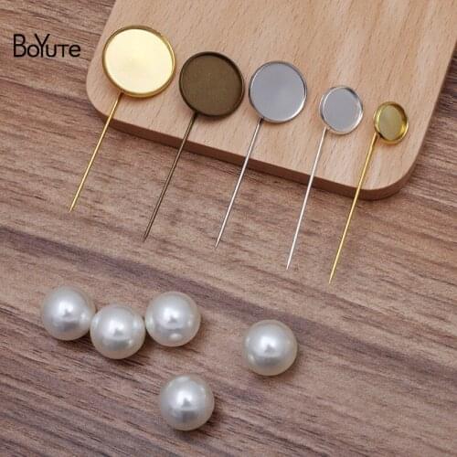 BoYuTe Custom Made (200 Pieces/Lot) Fit 10-12-14-16-18-20MM Cabochon Blank Lapel Pin Base Diy Hand Made Jewelry Accessories