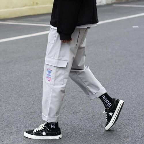 Hot Fashion Harajuku Men Pants Hip Hop Streetwear Mens Multi Pockets Cargo Harem Pants Casual Male Track Pants Joggers Trousers