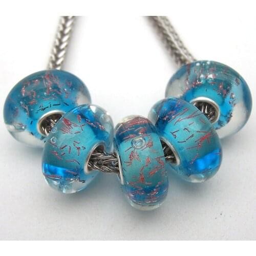 JGWGT 2983 5X 100% Authenticity S925 Sterling Silver Beads Murano Glass beads Fit European Charms Bracelet diy jewelry Lampwork
