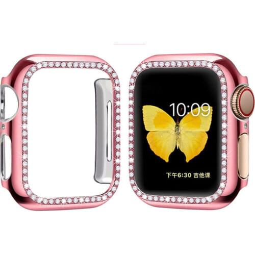 Diamond Bumper Protective Case for Apple Watch Cover 6 SE 5 4 321 38MM 42MM Screen Protector Accessories Iwatch 40mm 44mm