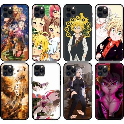 Black tpu case for iphone 5 5s se 2020 6 6s 7 8 plus x 10 XR XS 11 12 mini pro MAX back cover Nanatsu no Taizai 7 Deadly Sin