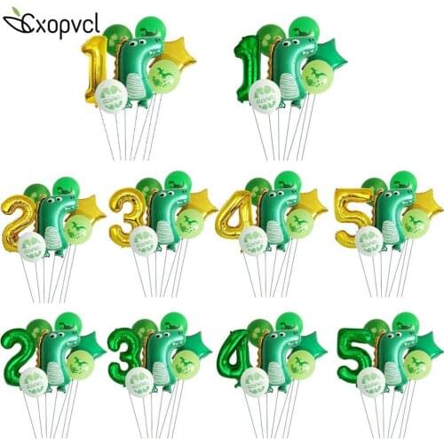 Dinosaur Birthday Party Decorations for Kids - Colorful Dino Balloons, Cute Cartoon Tattoos Birthday Supplies Se