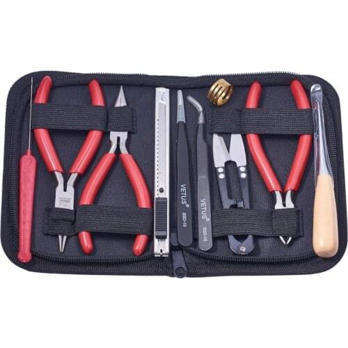 1Set Jewelry Making Tool Wire Cutter/Round Nose Pliers Side Cutting Pliers Scissor Vernier Tape Measure Beading Tweezers Awls