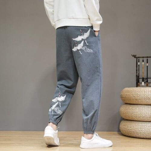 Cotton Linen Harem Pants Men Joggers Mens Pants Korean Streetwear Mens Casual Pants Hip Hop M-5XL 2021 Streetwear