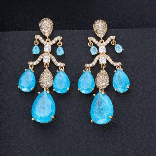 Jankelly Trendy butterfly shape Cubic Zirconia WomenTassel Earring Brazil Style Drop Earring Brincos Bijoux Gifts