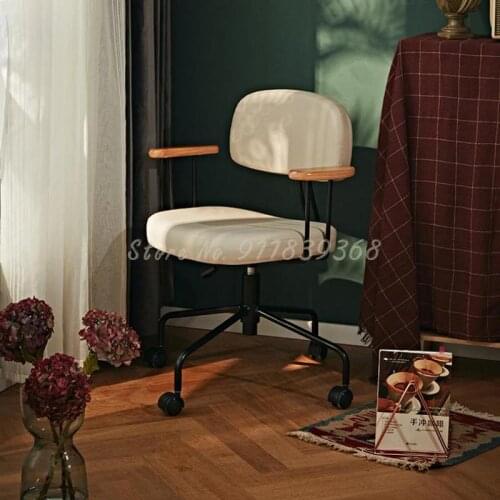 Nordic leisure computer chair home retro seat simple office chair study swivel chair desk chair comfortable sedentary