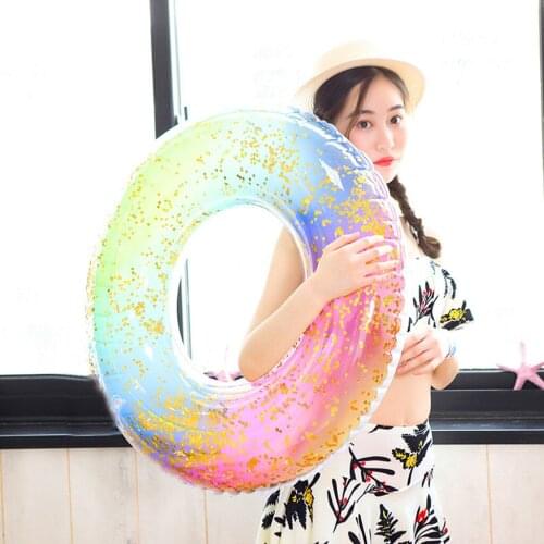 Summer Beach Inflatable Swimming Circle Safety Thicken Floating Outdoor Beach Party Stylish Cute Beach Swim Ring 60#70#80#90