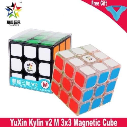 Newest YuXin Kylin V2 M 3x3 Magnetic Magic cube Original speed cube 5.7cm Educational Toys for Child 3x3x3 cubo magico